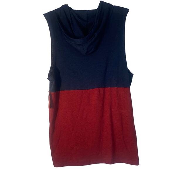 American Rag Navy Burgandy Hoodie Workout Tank Gym Mens Med - Picture 4 of 7